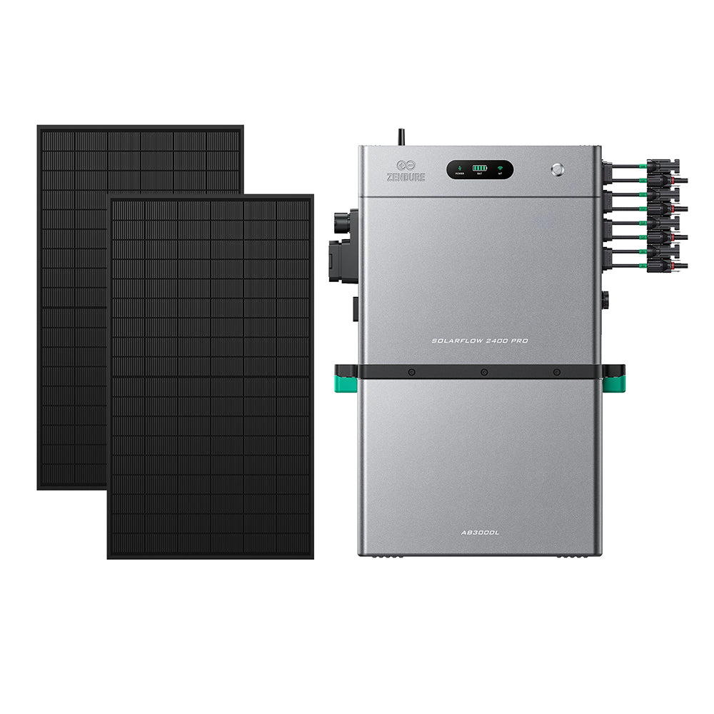 SolarFlow 2400 Pro met een extra accu en twee 450W panelen