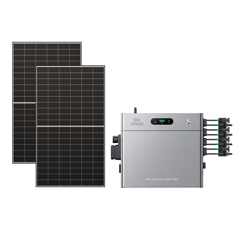 SolarFlow 2400 Pro met twee panelen van 500W