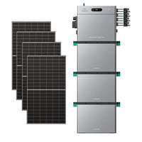 SolarFlow 2400 Pro met drie extra accu's en vier 500W panelen