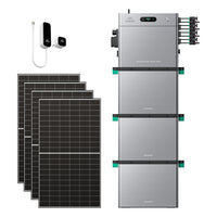 SolarFlow 2400 Pro met drie extra accu's, vier 500W panelen en P1