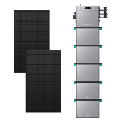 SolarFlow 2400 Pro met vijf extra accu's en twee 450W panelen