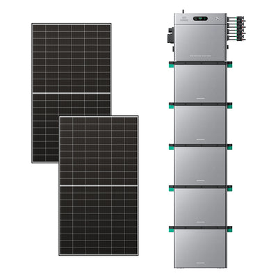 SolarFlow 2400 Pro met vijf extra accu's en twee 500W panelen