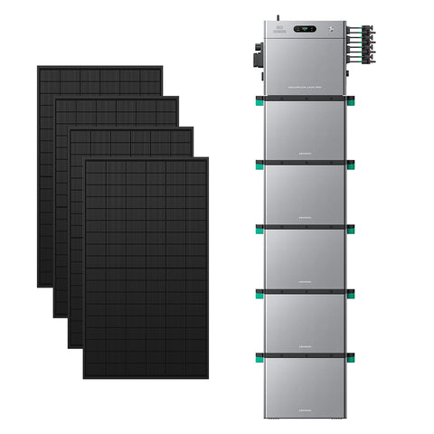 SolarFlow 2400 Pro met vijf extra accu's en vier 450W-panelen