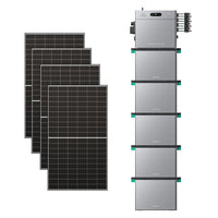 SolarFlow 2400 Pro met vijf extra accu's en vier 500W-panelen