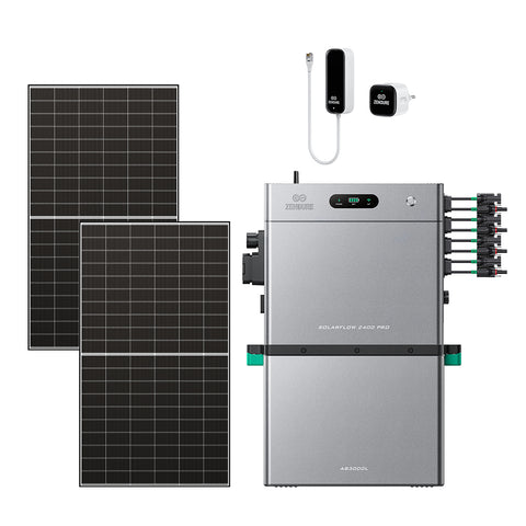 SolarFlow 2400 Pro met een extra batterij en twee 500W panelen en P1
